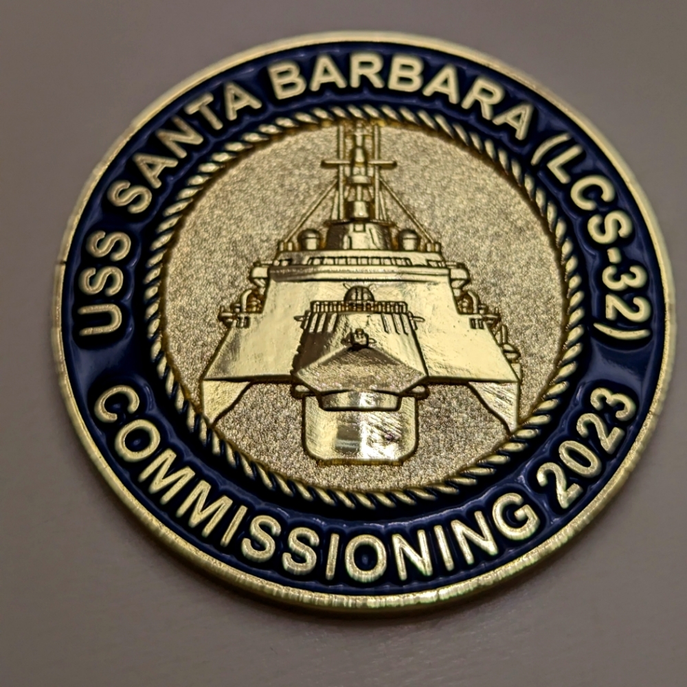 U.S.S Santa Barbara (LCS-32) Christening Challenge Coin